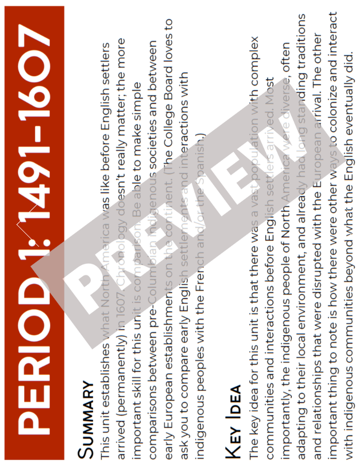 AP U.S. History Student Review Packet